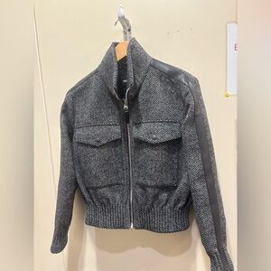 Mackage Black and Gray Herringbone Jacket